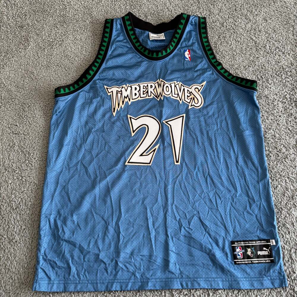 100% Authentic Puma 1999 Kevin Garnett NBA Minnesota Timberwolves Jersey 48-XL